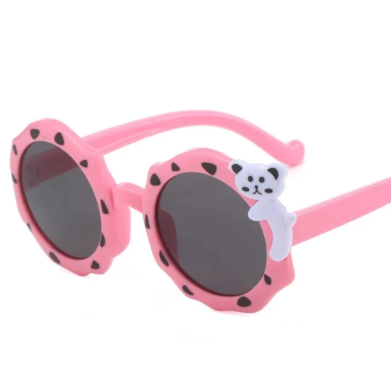 Kid's Polycarbonate Frame Round Shaped UV400 Trendy Sunglasses