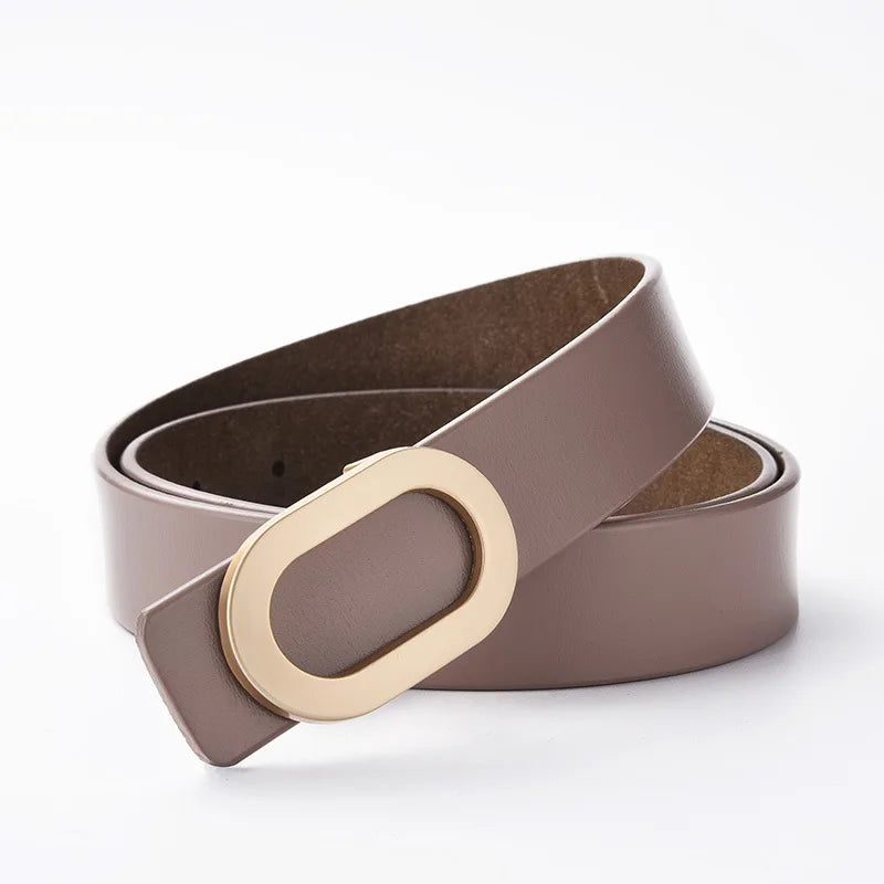 Women's Split Leather Adjustable Buckle Closure Casual Belts