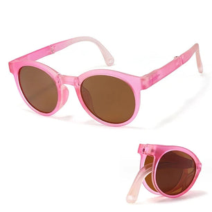 Kid's Plastic Titanium Frame Polaroid Lens Round UV400 Sunglasses