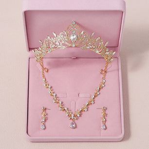 Women's Zinc Alloy Water Drop Bridal Wedding Crown Jewelry Sets