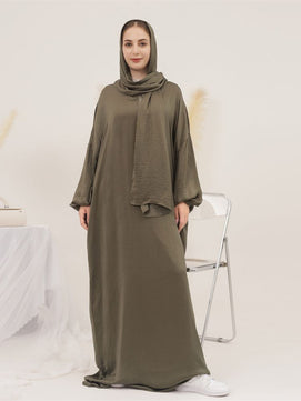 Women's Arabian Polyester Full Sleeves Solid Pattern Casual Abaya