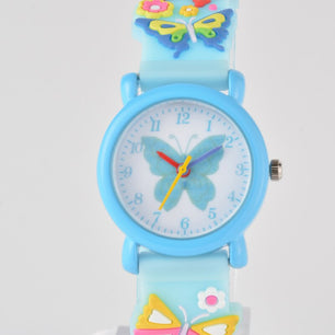 Kid's Alloy Case Buckle Clasp Round Shape Quartz Waterproof Watch