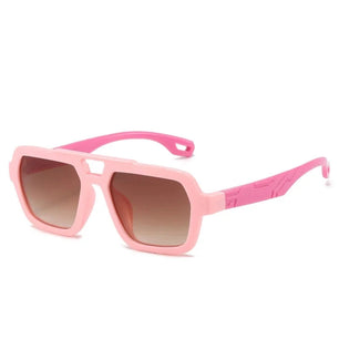 Kid's Plastic Frame Lens Polarized Square Shaped UV400 Sunglasses