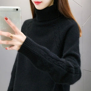 Women's Acrylic Turtleneck Full Sleeves Casual Pullover Sweater