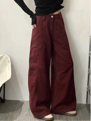 Women's Cotton High Waist Zipper Fly Closure Solid Trousers