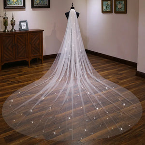Women's Polyester Cut Edge One-Layer Sequin Bridal Wedding Veils