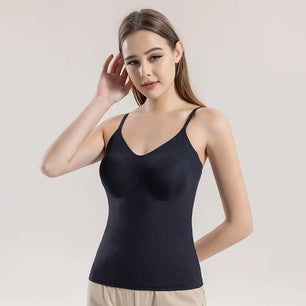 Women's Silk V-Neck Sleeveless Solid Pattern Casual Wear Tops