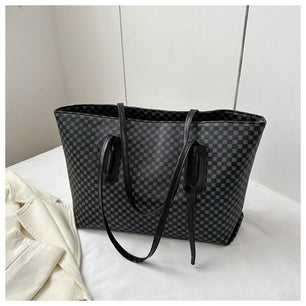 Women's PU Zipper Closure Large Capacity Casual Wear Handbag