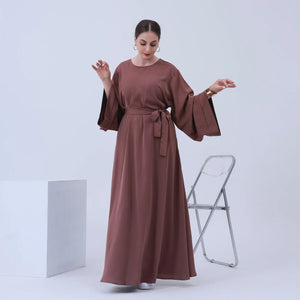 Women's Arabian Polyester Full Sleeves Solid Pattern Casual Abaya