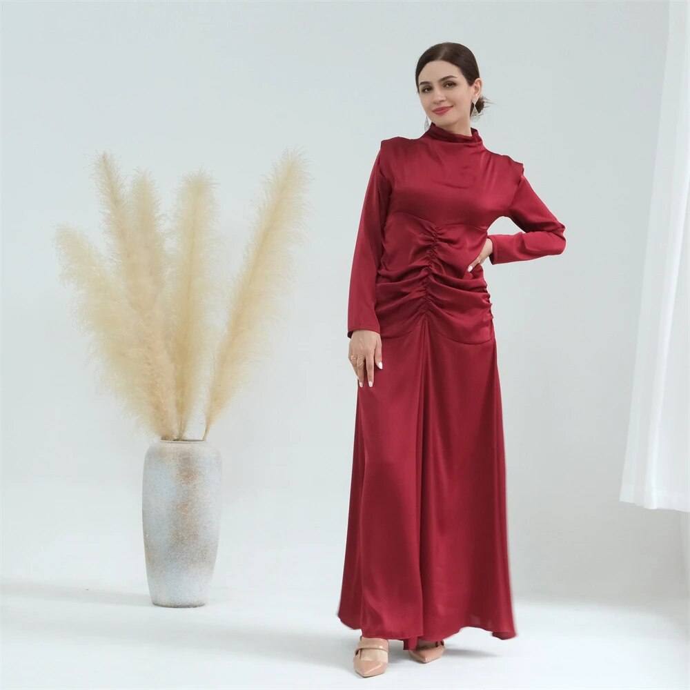 Women's Arabian Polyester Full Sleeves Solid Pattern Casual Abaya