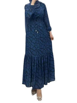 Women's Arabian Polyester Full Sleeves Printed Casual Dress