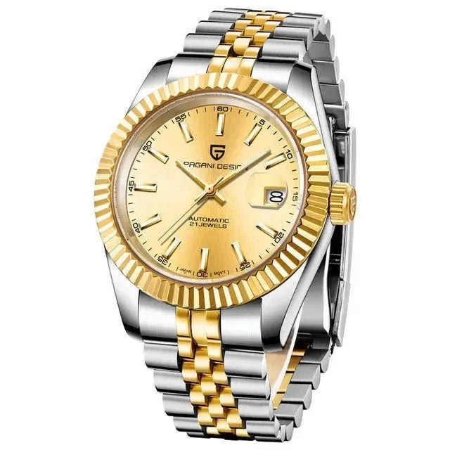 Men's Stainless Steel Mechanical Round Shape Waterproof Watch