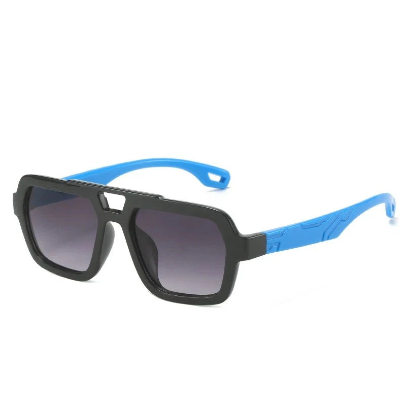 Kid's Plastic Frame Lens Polarized Square Shaped UV400 Sunglasses