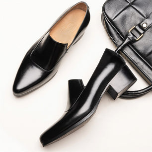 Men's Genuine Leather Pointed Toe Slip-On Closure Formal Shoes