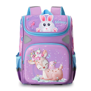 Kid's Nylon Zipper Closure Cartoon Pattern Trendy School Backpack