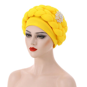 Women's Arabian Polyester Headwear Solid Pattern Casual Hijabs