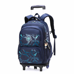 Kid's Oxford Zipper Closure Geometric Pattern School Backpack