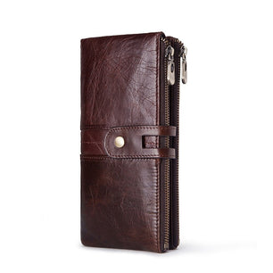 Women's Genuine Leather Hasp Closure Plain Pattern Elegant Wallet