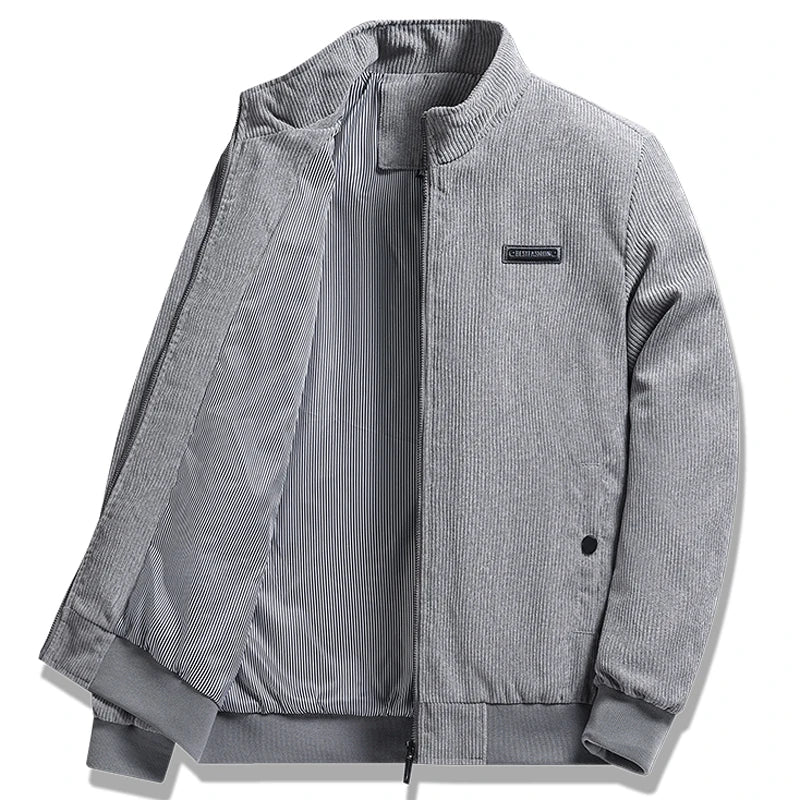 Men's Polyester Stand Collar Long Sleeves Windbreaker Jacket