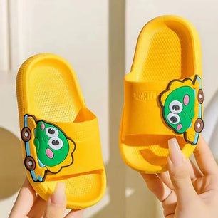 Kid's PVC Peep Toe Slip-On Closure Cartoon Pattern Slippers