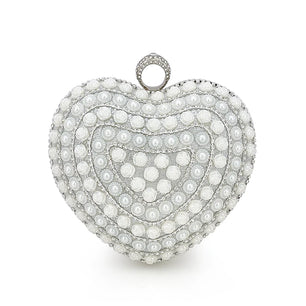 Women's PU Heart Shape Pearl Pattern Classic Wedding Clutch