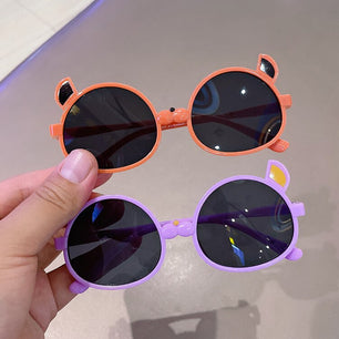 Kid's Resin Frame UV400 Protection Cartoon Pattern Sunglasses