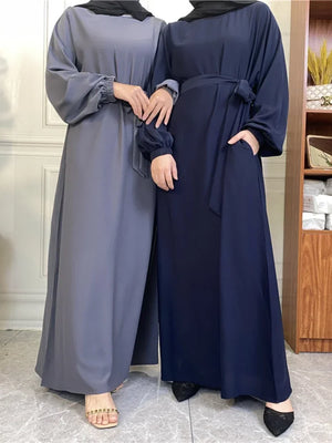 Women's Arabian Polyester Full Sleeves Solid Pattern Casual Abaya