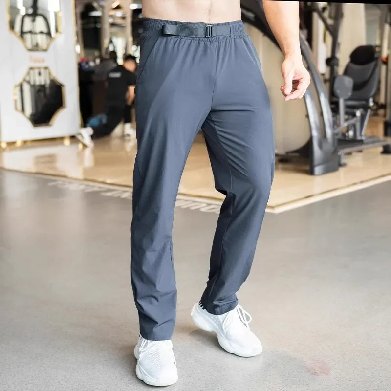 Men's Nylon Elastic Closure Breathable Fitness Gymwear Trousers