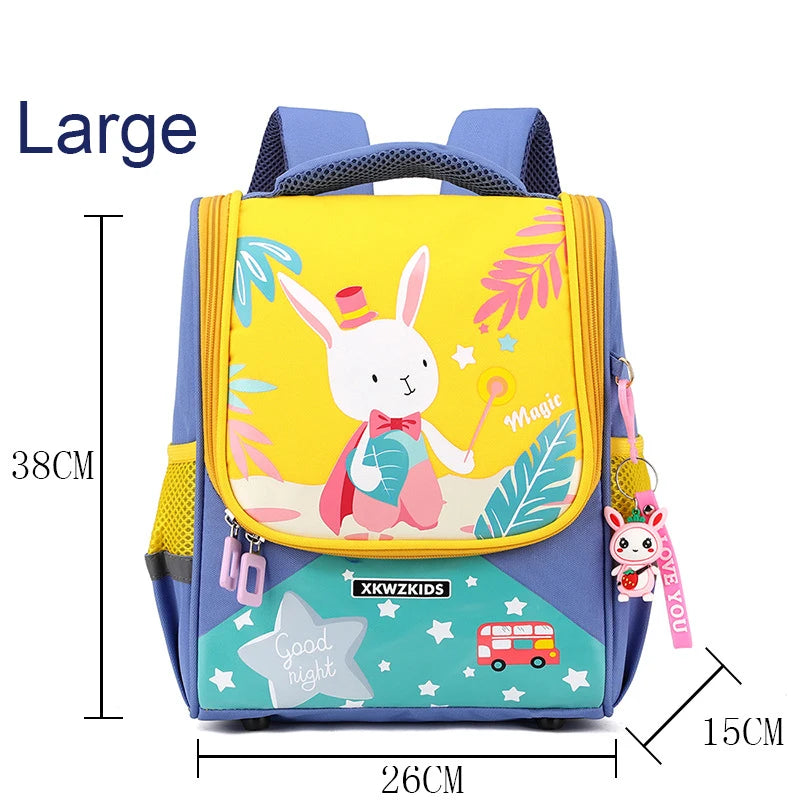 Kid's Nylon Zipper Closure Cartoon Pattern Trendy School Backpack