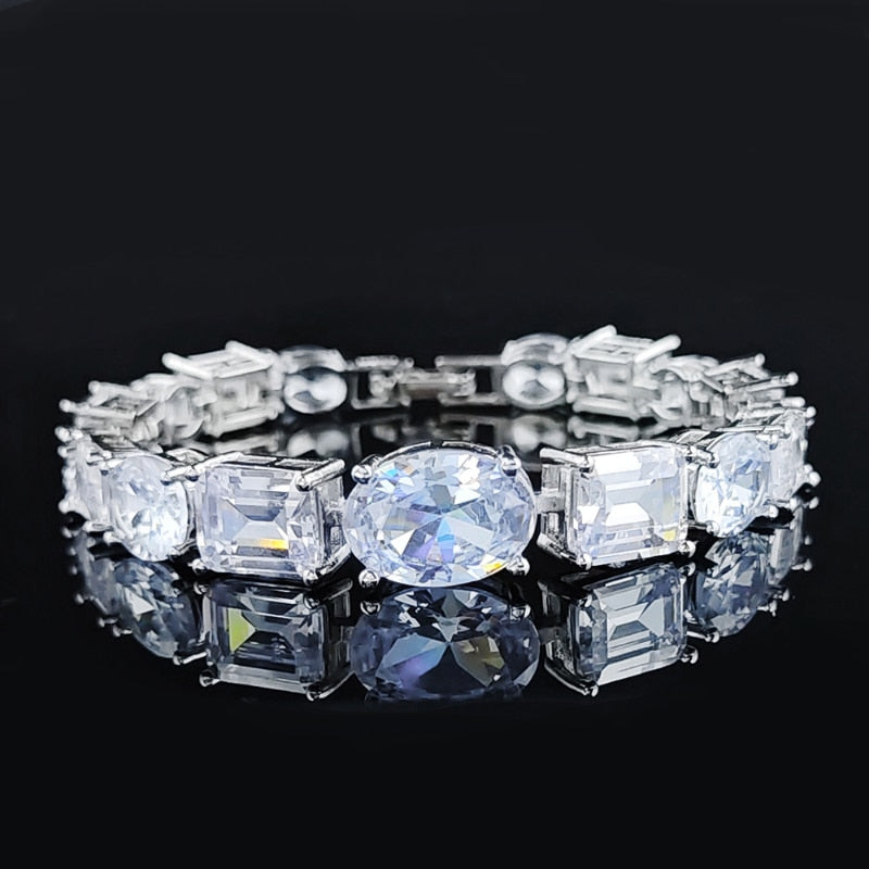 Women's Gold Filled Zircon Geometric Shape Engagement Bracelet