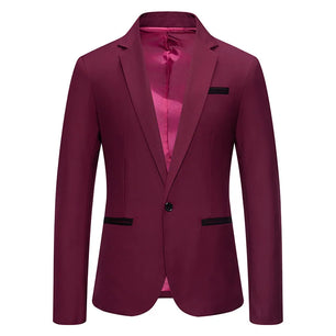 Men's Notched Polyester Long Sleeve Single Breasted Casual Blazers