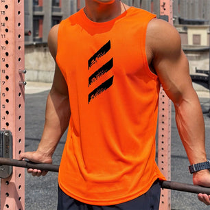 Men's Polyester Sleeveless Pullover Closure Sportswear T-Shirt