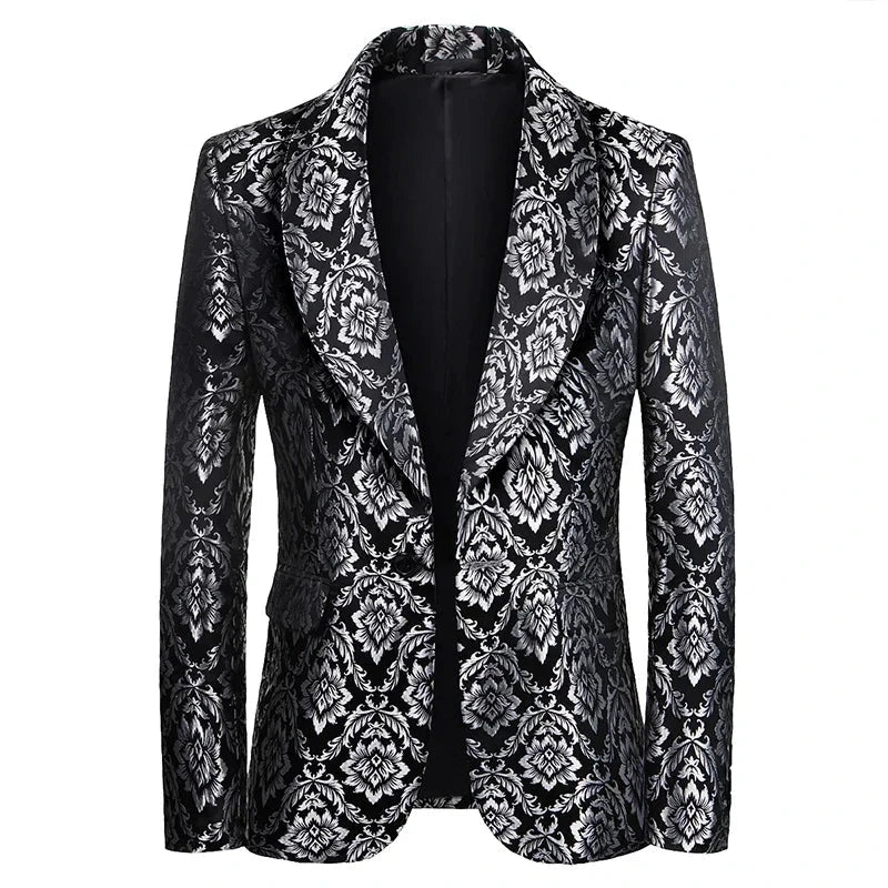 Men's Polyester Full Sleeve Single Breasted Closure Formal Blazer