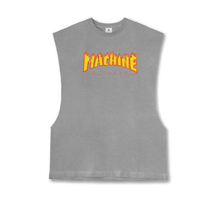 Men's Polyester Sleeveless Gym Fitness Running Workout Print Tops