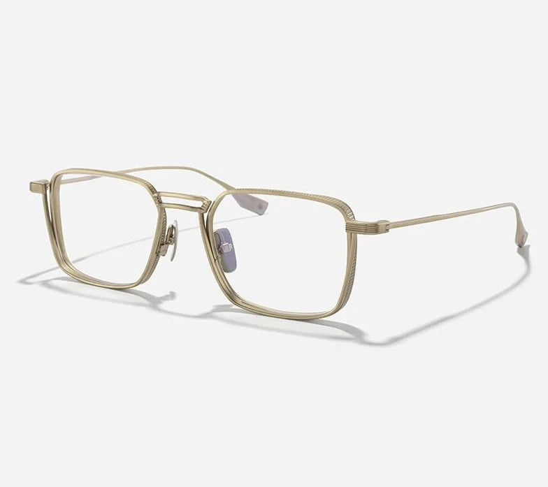 Men's Titanium Frame Full-Rim Square Shaped Ultra-Light Glasses