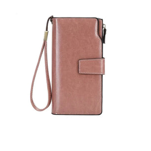 Women's PU Leather Zipper Hasp Closure Solid Pattern Wallets