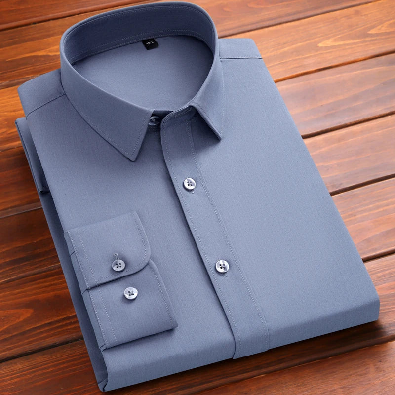 Men's Polyester Turn-Down Collar Full Sleeve Single Breasted Shirt