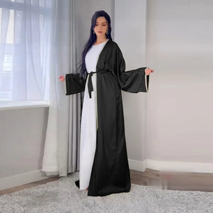 Women's Arabian Polyester Full Sleeve Solid Pattern Casual Abaya