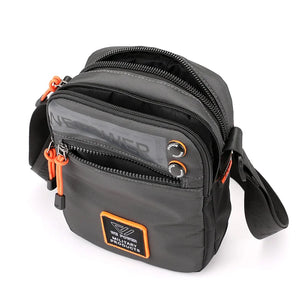 Men's Nylon Zipper Closure Letter Pattern Crossbody Shoulder Bag