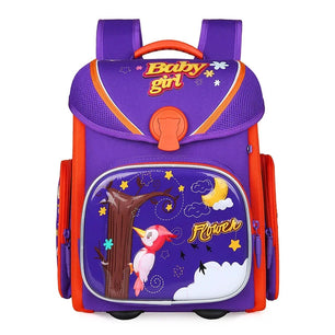 Kid's Nylon Zipper Closure Printed Pattern Trendy School Backpack