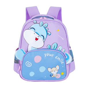 Kid's Girl Nylon Zipper Closure Cartoon Pattern School Backpack