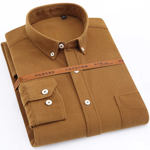 Men's Polyester Turn-Down Collar Full Sleeve Single Breasted Shirt