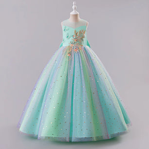 Baby Girl's Polyester Sleeveless Sequined Pattern Princess Dress