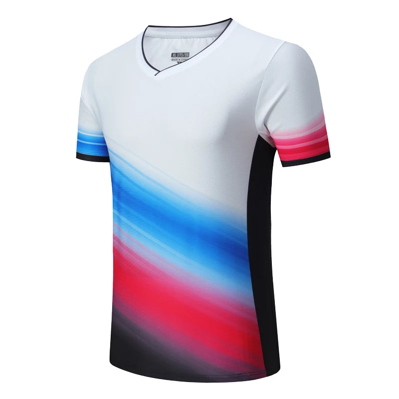 Men's Polyester O-Neck Short Sleeves Printed Pattern Sport T-Shirt