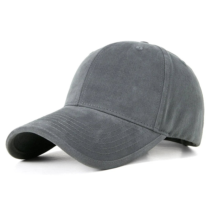 Men's Cotton Adjustable Strap Solid Pattern Casual Baseball Cap