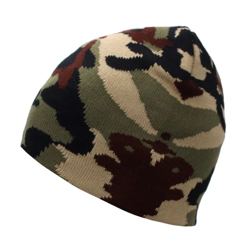 Men's Acrylic Skullies Beanies Camouflage Pattern Casual Warm Cap