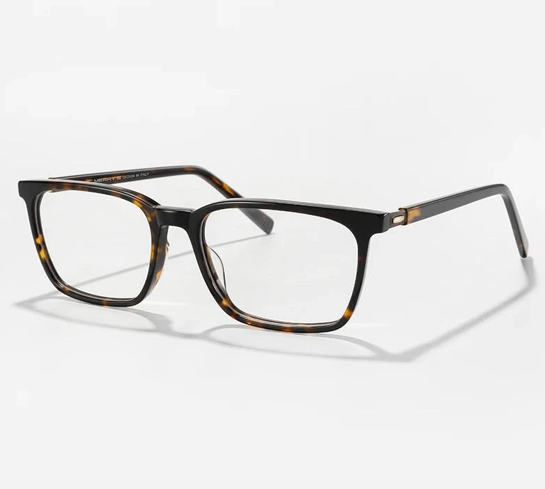 Men's Acetate Frame Full-Rim Square Shaped Trendy Prescription Glasses