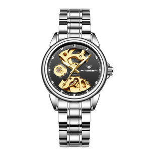 Men's Automatic Alloy Folding Clasp Round Mechanical Watches