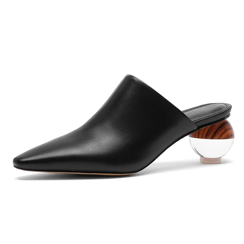 Women's Genuine Leather Round Toe Slip-On Closure Casual Shoes