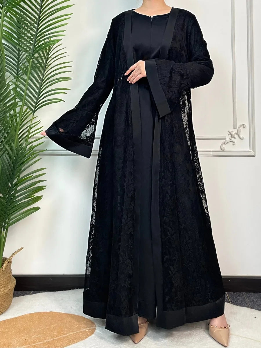 Women's Arabian Polyester Full Sleeve Embroidery Casual Dress